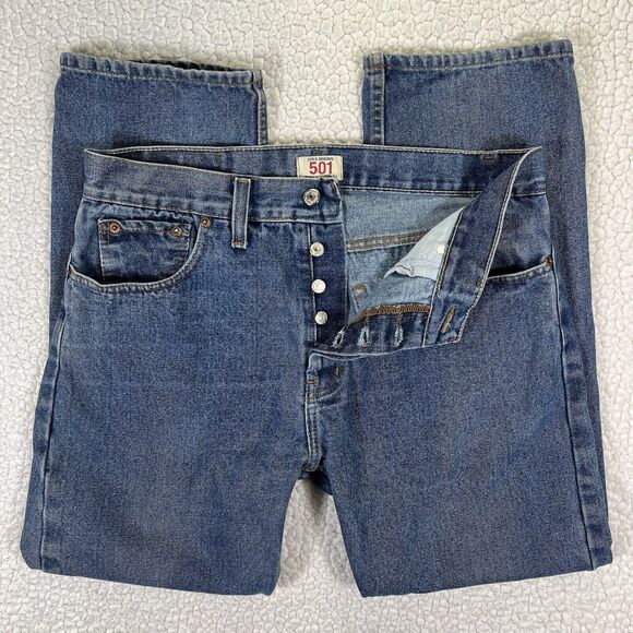 Levi’s 501 Jeans Men’s Size 36x30 (Actual 34x29) Blue Straight Button Fly